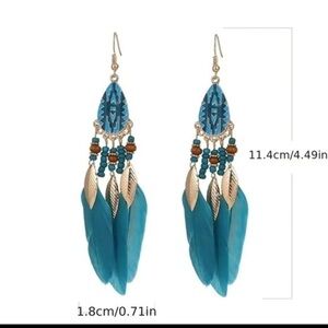 Blue feather earrings. So pretty